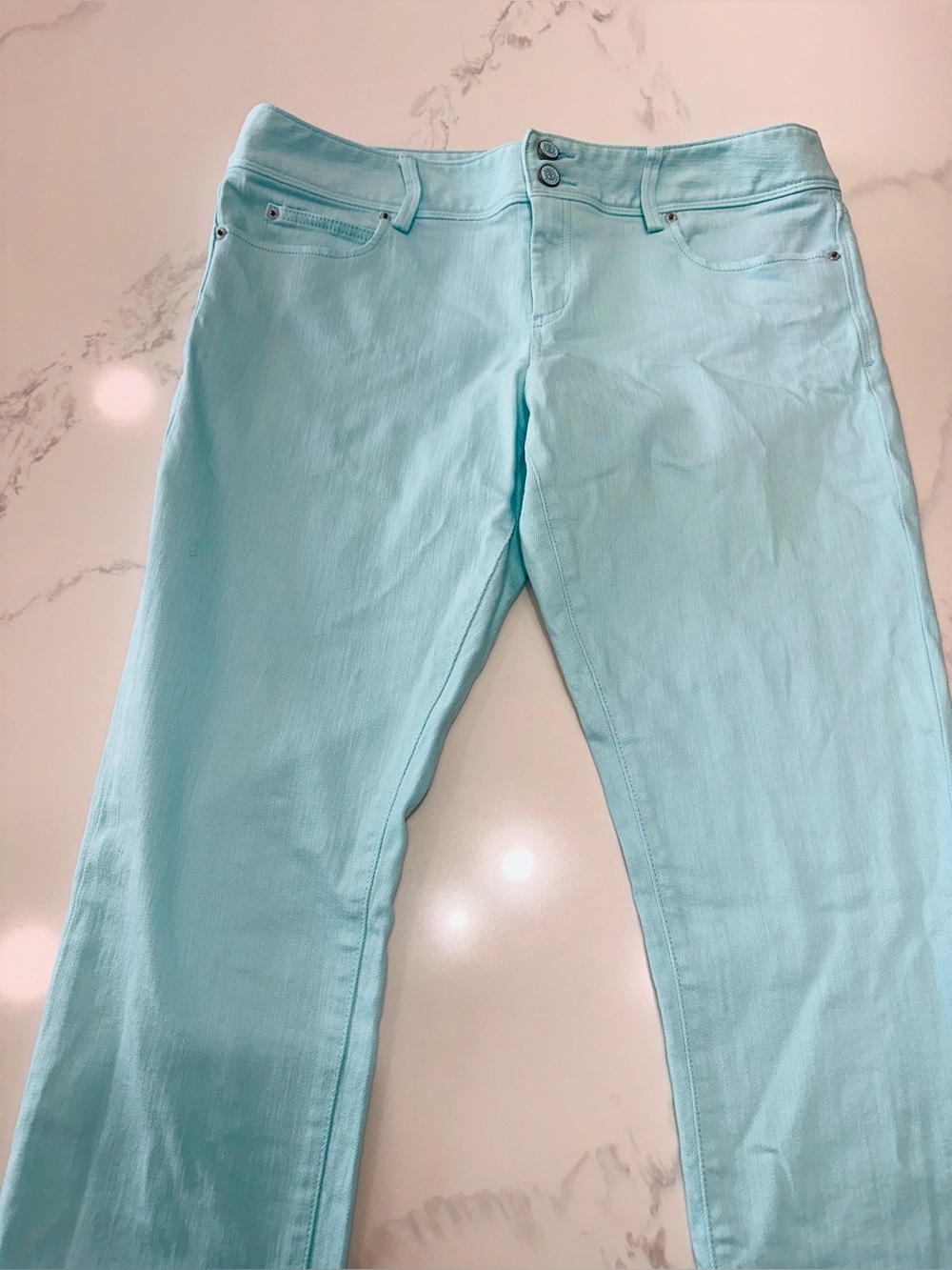 LILLY PULITZER SIZE 14~WORTH STRAIGHT JEANS LIGHT AQUA BLUE JEANS $168 - Picture 9 of 16